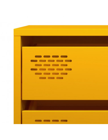 Credenza Giallo Senape 68x39x73,5 cm Acciaio Laminato a Freddo
