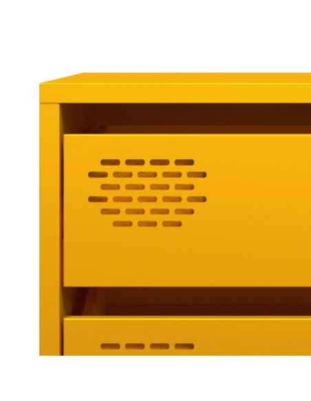 Credenza Giallo Senape 68x39x73,5 cm Acciaio Laminato a Freddo
