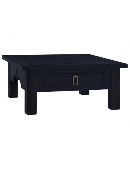 Tavolino Salotto Nero Chiaro 68x68x30 cm in Massello di Mogano
