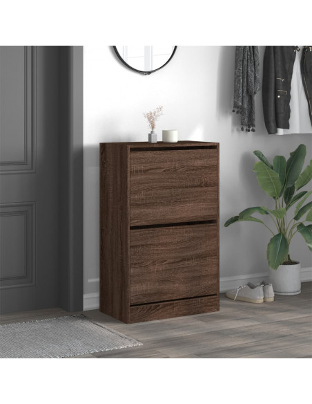 Scarpiera Rovere Marrone 60x34x96,5 cm in Legno Multistrato
