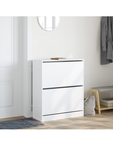 Scarpiera Bianca 80x34x96,5 cm in Legno Multistrato