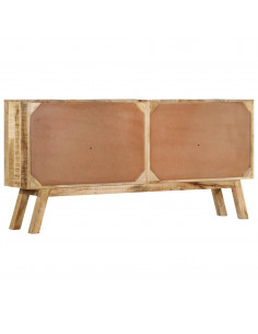 Credenza Marrone e Nera 160x30x76 cm in Legno Massello di Mango 2