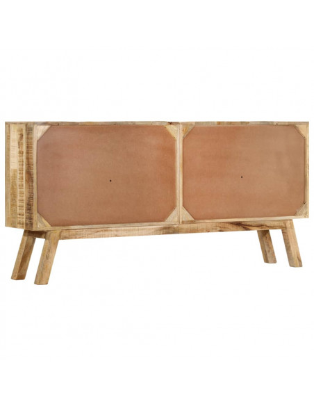 Credenza Marrone e Nera 160x30x76 cm in Legno Massello di Mango