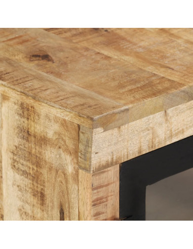 Credenza Marrone e Nera 160x30x76 cm in Legno Massello di Mango