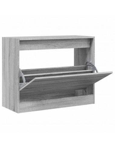 Scarpiera Grigio Sonoma 80x34x63 cm in Legno Multistrato