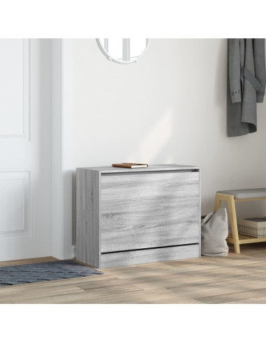 Scarpiera Grigio Sonoma 80x34x63 cm in Legno Multistrato
