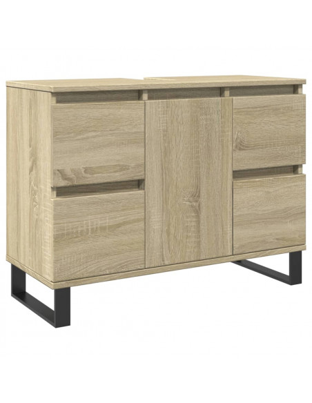 Mobile da Bagno Rovere Sonoma 80x33x60 cm in Legno Multistrato