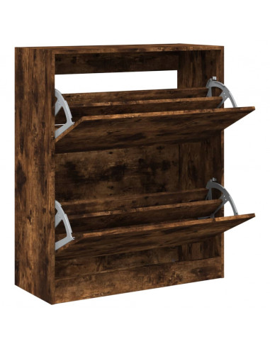 Scarpiera Rovere Fumo 80x34x96,5 cm in Legno Multistrato