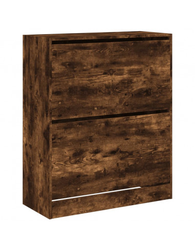 Scarpiera Rovere Fumo 80x34x96,5 cm in Legno Multistrato