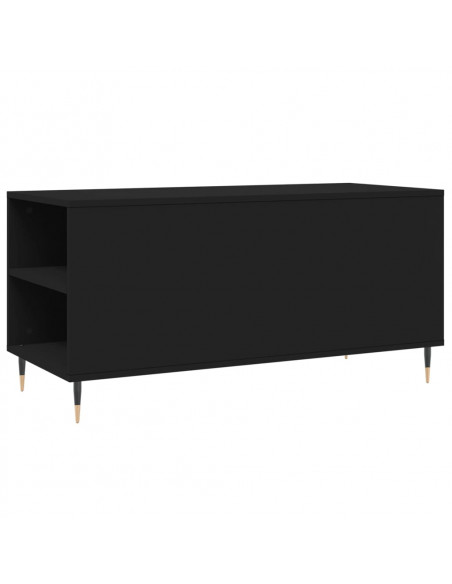 Tavolino da Salotto Nero 102x44,5x50 cm in Legno Multistrato
