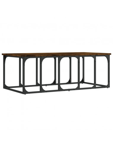 Tavolino da Salotto Rovere Fumo 100x50x35,5cm Legno Multistrato