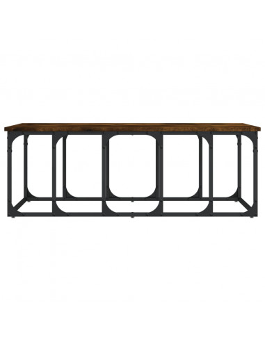 Tavolino da Salotto Rovere Fumo 100x50x35,5cm Legno Multistrato