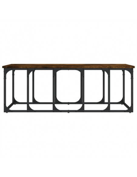 Tavolino da Salotto Rovere Fumo 100x50x35,5cm Legno Multistrato
