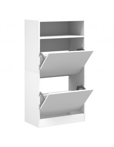 Scarpiera Bianca 60x34x116 cm in Legno Multistrato