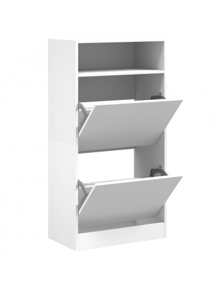 Scarpiera Bianca 60x34x116 cm in Legno Multistrato