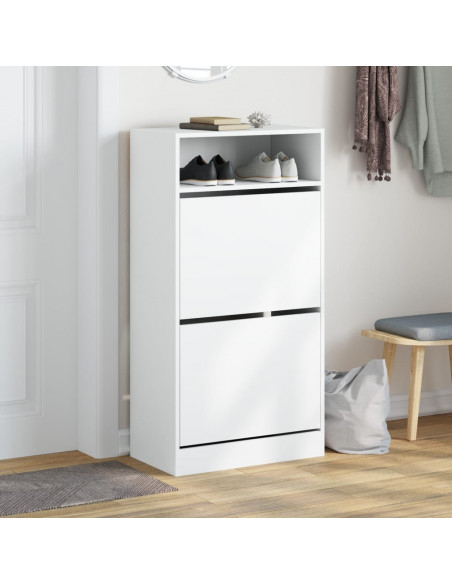 Scarpiera Bianca 60x34x116 cm in Legno Multistrato