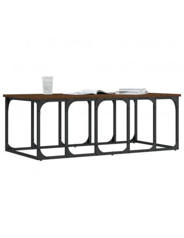 Tavolino Salotto Rovere Marrone 100x50x35,5cm Legno Multistrato