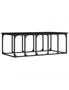 Tavolino da Salotto Nero 100x50x35,5 cm in Legno Multistrato 2