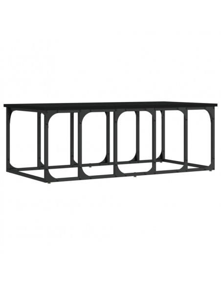 Tavolino da Salotto Nero 100x50x35,5 cm in Legno Multistrato