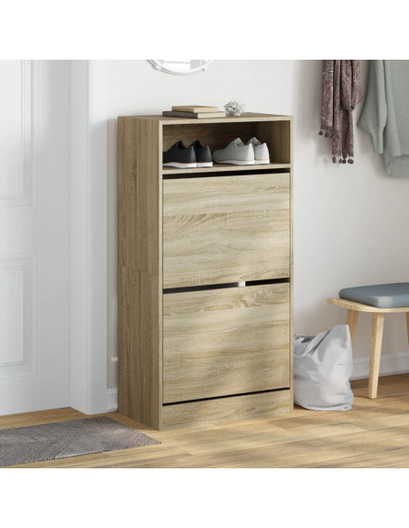 Scarpiera Rovere Sonoma 60x34x116 cm in Legno Multistrato