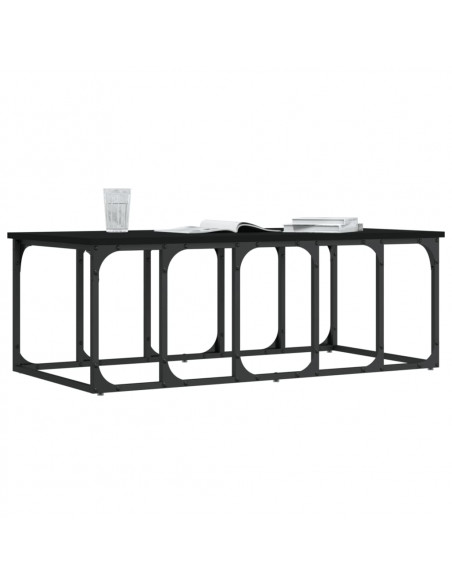 Tavolino da Salotto Nero 100x50x35,5 cm in Legno Multistrato