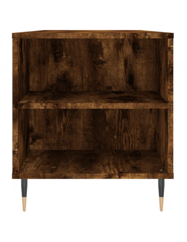 Tavolino da Salotto Rovere Fumo 102x44,5x50cm Legno Multistrato