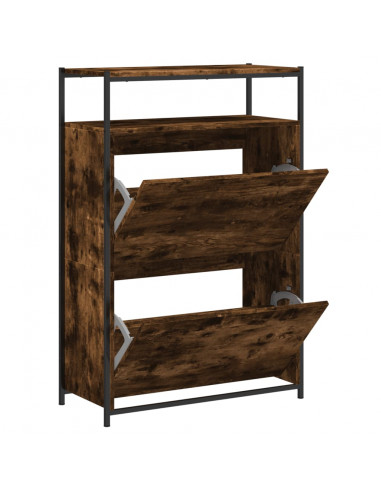 Scarpiera Rovere Fumo 75x34x112 cm in Legno Multistrato