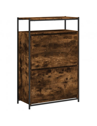 Scarpiera Rovere Fumo 75x34x112 cm in Legno Multistrato