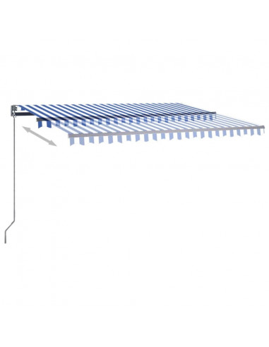 Tenda Automatica con Sensore Vento e LED 450x350 cm Blu Bianca