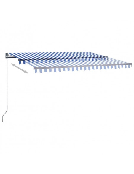 Tenda Automatica con Sensore Vento e LED 450x350 cm Blu Bianca