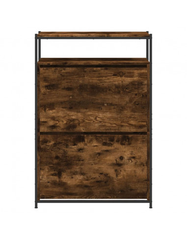 Scarpiera Rovere Fumo 75x34x112 cm in Legno Multistrato
