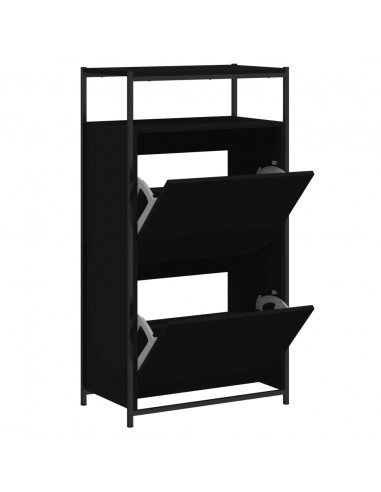Scarpiera Nera 60x34x112 cm in Legno Multistrato
