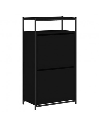 Scarpiera Nera 60x34x112 cm in Legno Multistrato