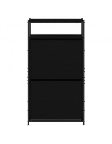 Scarpiera Nera 60x34x112 cm in Legno Multistrato