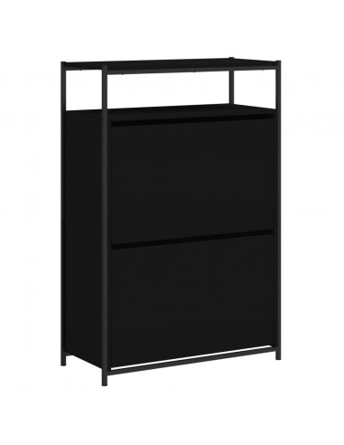 Scarpiera Nera 75x34x112 cm in Legno Multistrato