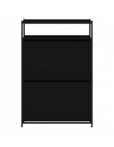 Scarpiera Nera 75x34x112 cm in Legno Multistrato