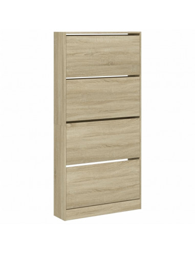 Scarpiera 4 Cassetti Ribaltabili Rovere Sonoma 80x21x163,5 cm