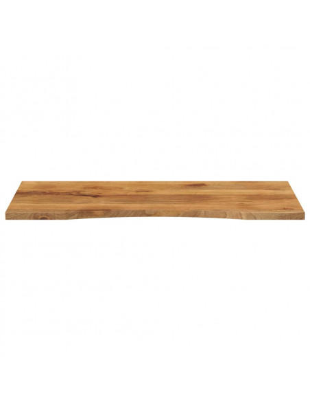 Piano Scrivania con Curva 140x50x2,5cm Massello Grezzo di Mango