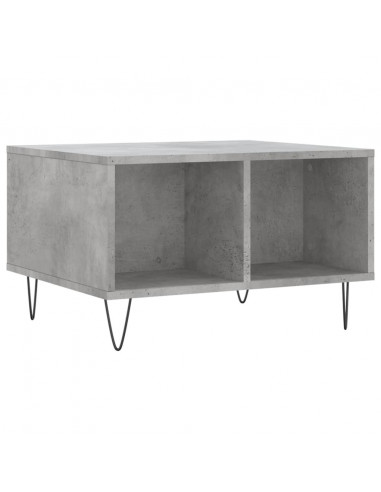 Tavolino Salotto Grigio Cemento 60x50x36,5 cm Legno Multistrato