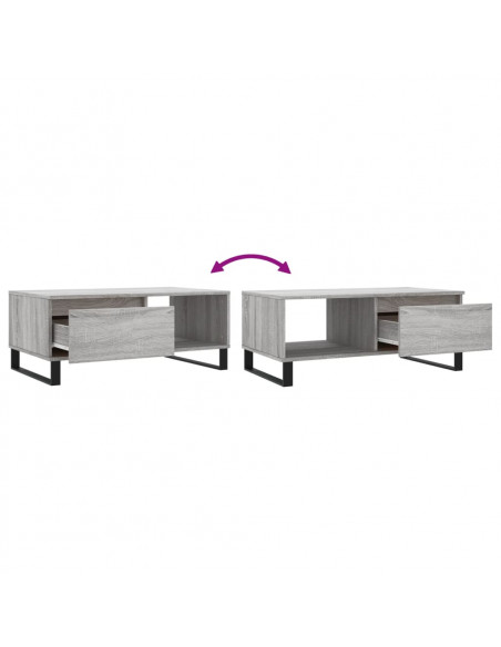 Tavolino Salotto Grigio Sonoma 90x50x36,5 cm Legno Multistrato