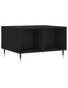 Tavolino da Salotto Nero 60x50x36,5 cm in Legno Multistrato 2