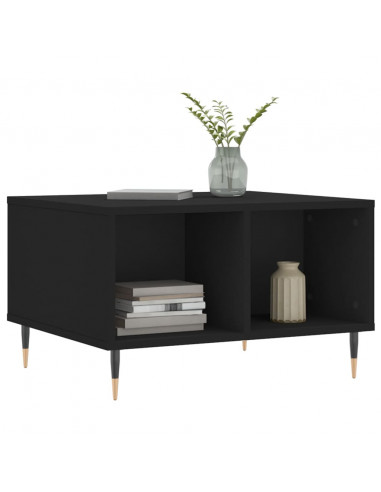 Tavolino da Salotto Nero 60x50x36,5 cm in Legno Multistrato