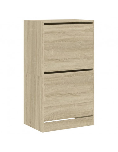 Scarpiera 2 Cassetti Ribaltabili Rovere Sonoma 60x42x108 cm