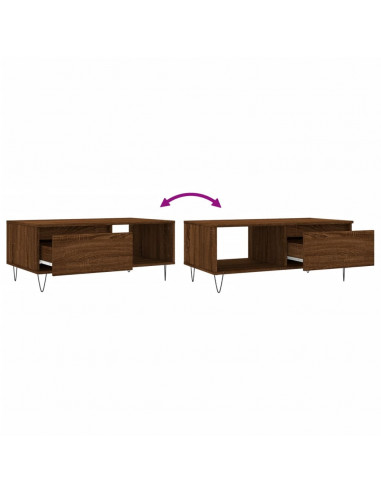 Tavolino da Salotto Rovere Marrone 90x50x36,5 cm in Multistrato