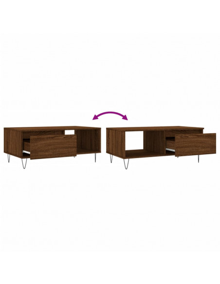 Tavolino da Salotto Rovere Marrone 90x50x36,5 cm in Multistrato