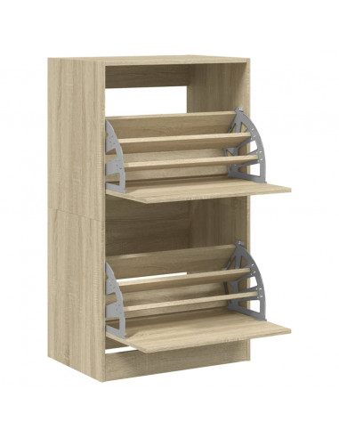 Scarpiera 2 Cassetti Ribaltabili Rovere Sonoma 60x42x108 cm