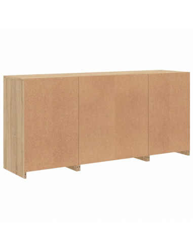 Credenza con Luci LED Rovere Sonoma 142,5x37x67 cm