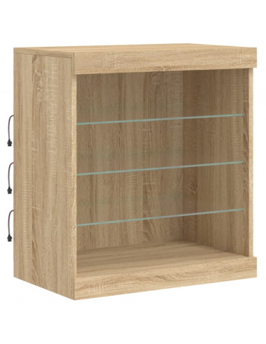 Credenza con Luci LED Rovere Sonoma 142,5x37x67 cm