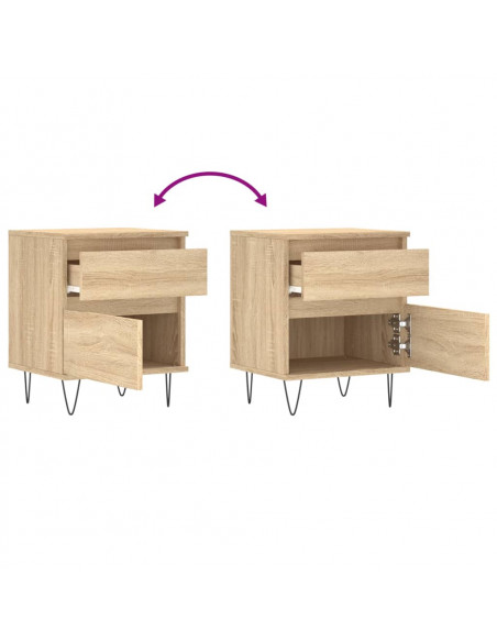Comodino Rovere Sonoma 40x35x50 cm in Legno Multistrato