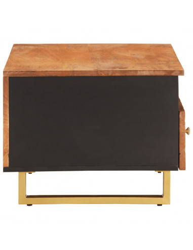 Tavolino da Salotto Marrone e Nero 80x54x40 cm Legno di Mango